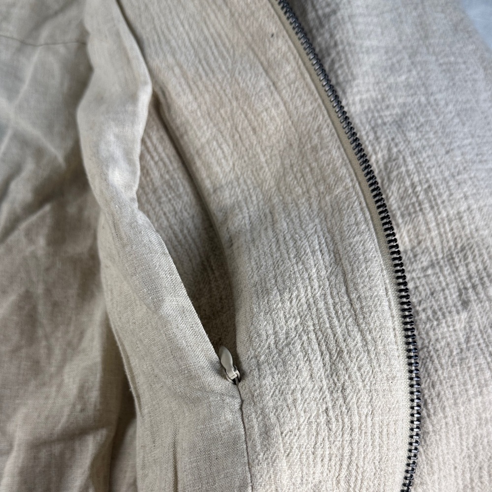 Banana Republic Bella Cotton Linen Light Tan Bomber Jacket XL - Picture 12 of 16